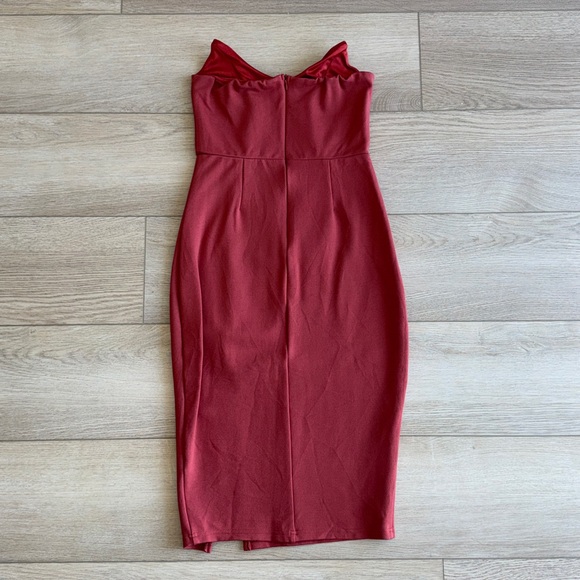 zarah strapless high slit midi dress ZARA STRAPLESS CREPE MIDI DRESS | CULT MIA
